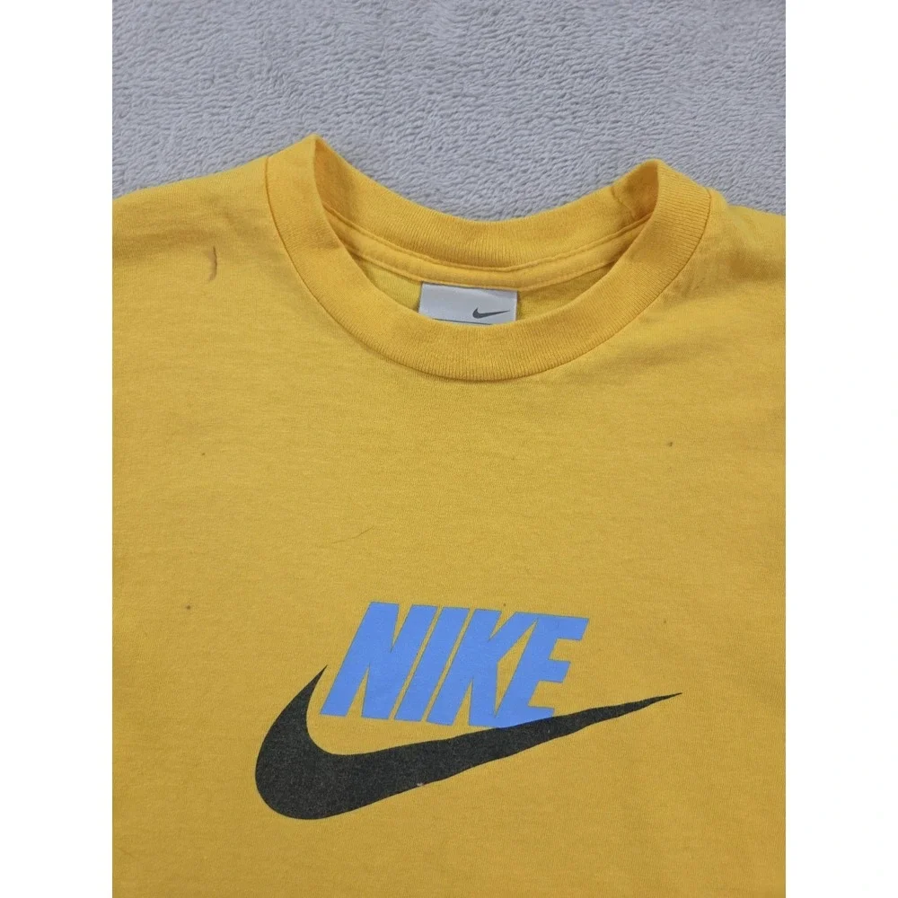 Vintage Nike Shirt Mens Small‎ Yellow Short Sleeve Spell Out Swoosh